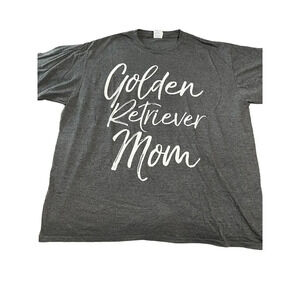 Golden Retriever Mom Tee Shirt‎ Grey Gray Short Sleeve Size 2XL Causal Dog Mom